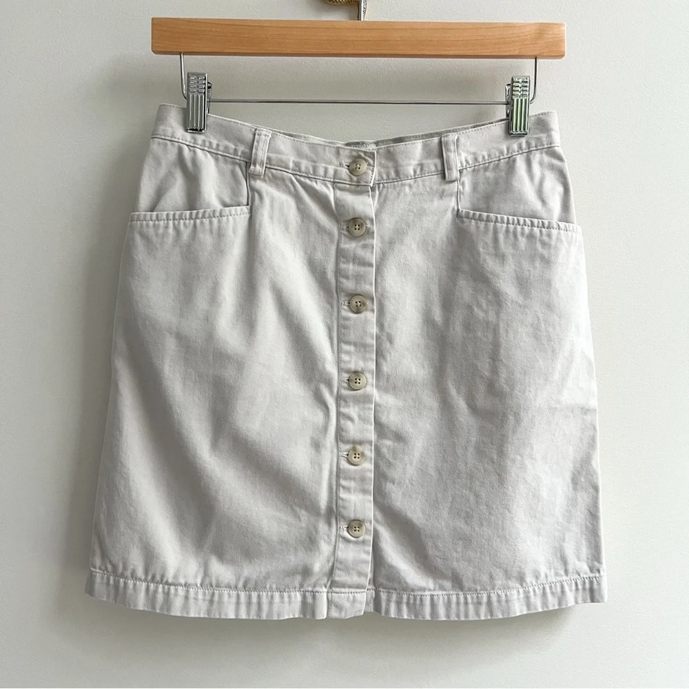 [gap] 100% cotton button front mini skirt light khaki S
